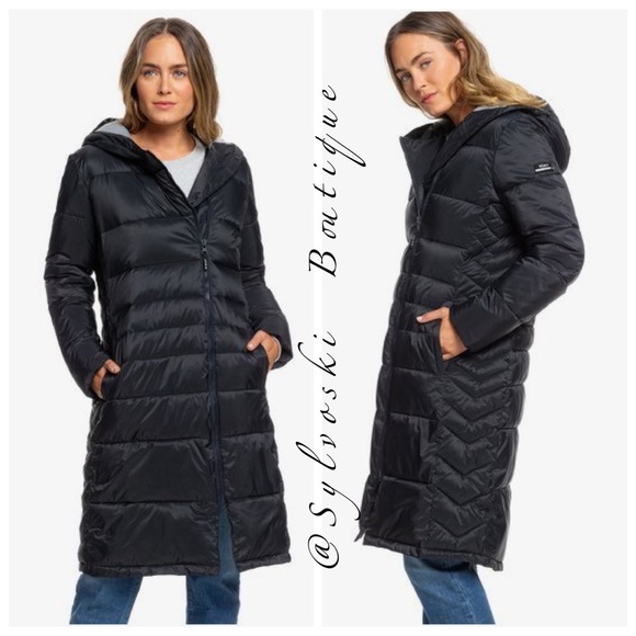 🔥 ROXY Everglade - Longline Hooded Waterproof Puffer Jacket NWT - Picture 6 of 15